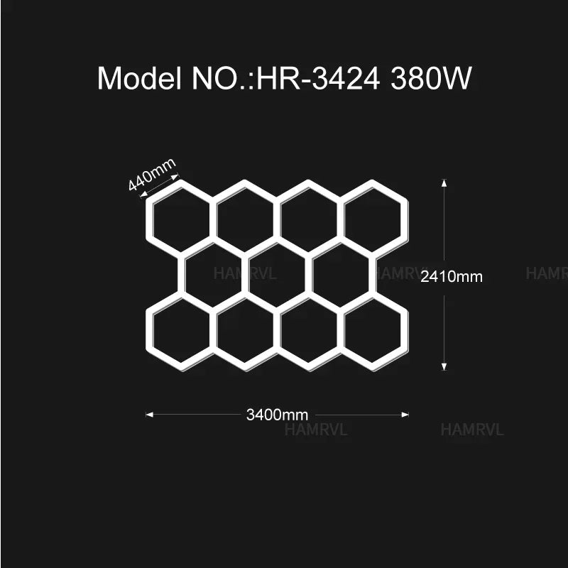 Garage Light Hexagon Lights Lamp 110V-240V Led Tube Honeycomb Ceiling Lighting for Auto Car Body Repair Led Workshop Cutomized