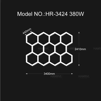 Garage Light Hexagon Lights Lamp 110V-240V Led Tube Honeycomb Ceiling Lighting for Auto Car Body Repair Led Workshop Cutomized