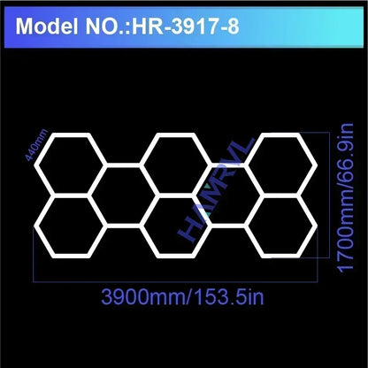 Garage Light Hexagon Lights Lamp 110V-240V Led Tube Honeycomb Ceiling Lighting for Auto Car Body Repair Led Workshop Cutomized