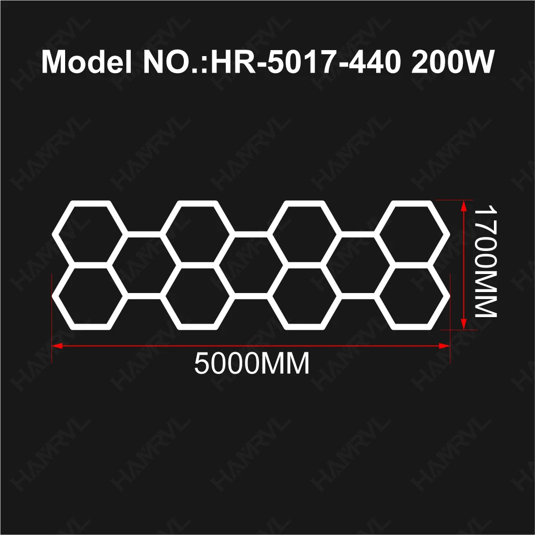 Garage Light Hexagon Lights Lamp 110V-240V Led Tube Honeycomb Ceiling Lighting for Auto Car Body Repair Led Workshop Cutomized