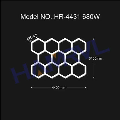 Garage Light Hexagon Lights Lamp 110V-240V Led Tube Honeycomb Ceiling Lighting for Auto Car Body Repair Led Workshop Cutomized