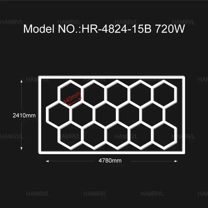 Garage Light Hexagon Lights Lamp 110V-240V Led Tube Honeycomb Ceiling Lighting for Auto Car Body Repair Led Workshop Cutomized