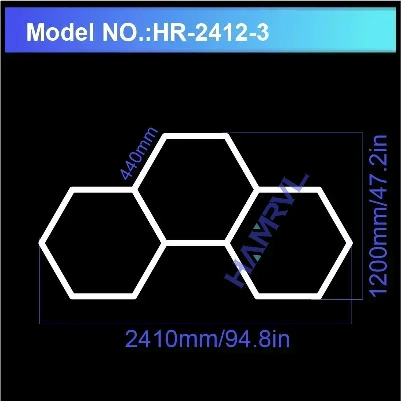 Garage Light Hexagon Lights Lamp 110V-240V Led Tube Honeycomb Ceiling Lighting for Auto Car Body Repair Led Workshop Cutomized
