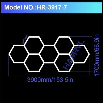 Garage Light Hexagon Lights Lamp 110V-240V Led Tube Honeycomb Ceiling Lighting for Auto Car Body Repair Led Workshop Cutomized