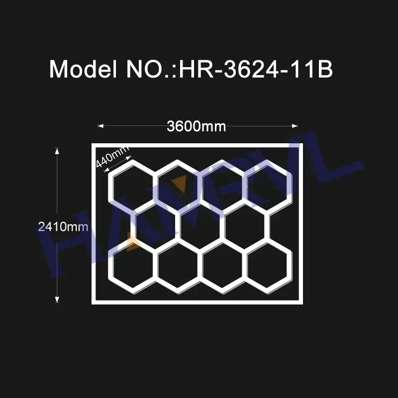 Garage Light Hexagon Lights Lamp 110V-240V Led Tube Honeycomb Ceiling Lighting for Auto Car Body Repair Led Workshop Cutomized