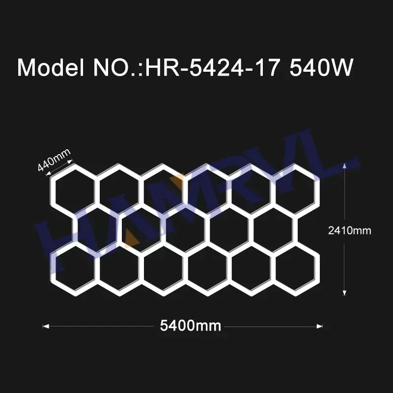 Garage Light Hexagon Lights Lamp 110V-240V Led Tube Honeycomb Ceiling Lighting for Auto Car Body Repair Led Workshop Cutomized