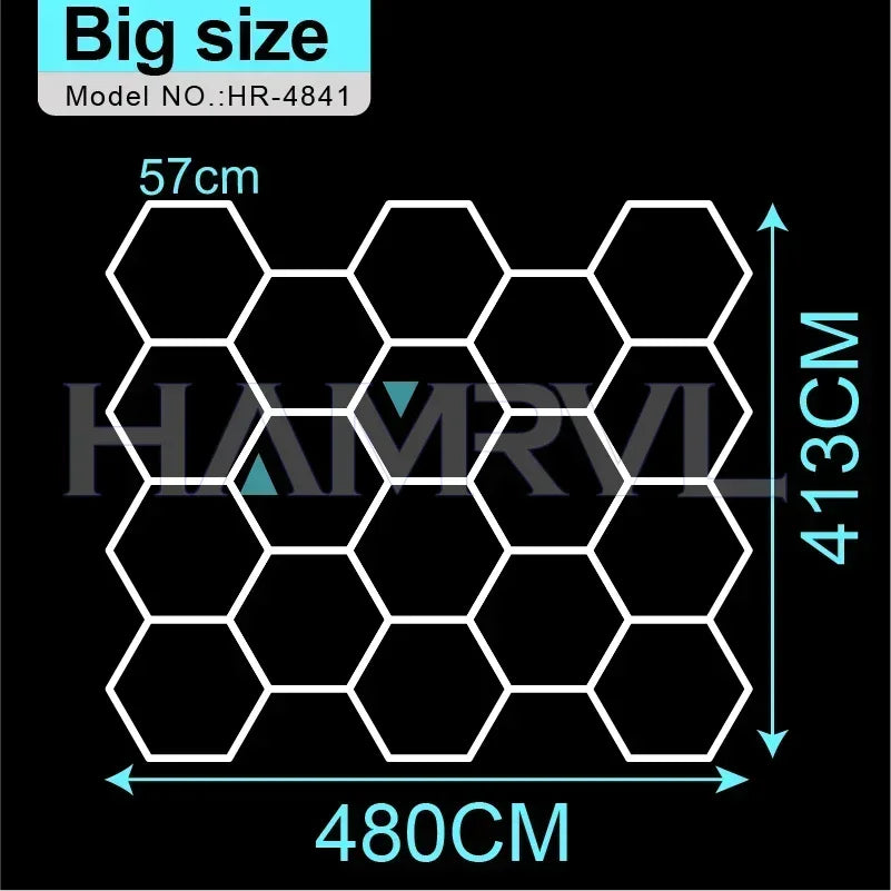 Garage Light Hexagon Lights Lamp 110V-240V Led Tube Honeycomb Ceiling Lighting for Auto Car Body Repair Led Workshop Cutomized