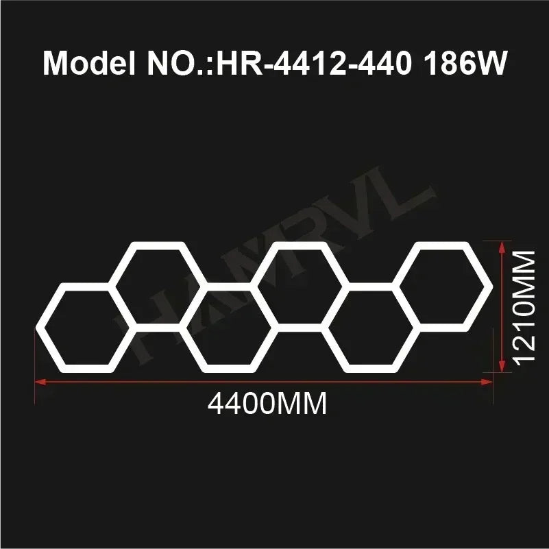 Garage Light Hexagon Lights Lamp 110V-240V Led Tube Honeycomb Ceiling Lighting for Auto Car Body Repair Led Workshop Cutomized