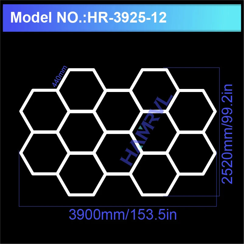 Garage Light Hexagon Lights Lamp 110V-240V Led Tube Honeycomb Ceiling Lighting for Auto Car Body Repair Led Workshop Cutomized