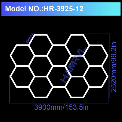 Garage Light Hexagon Lights Lamp 110V-240V Led Tube Honeycomb Ceiling Lighting for Auto Car Body Repair Led Workshop Cutomized
