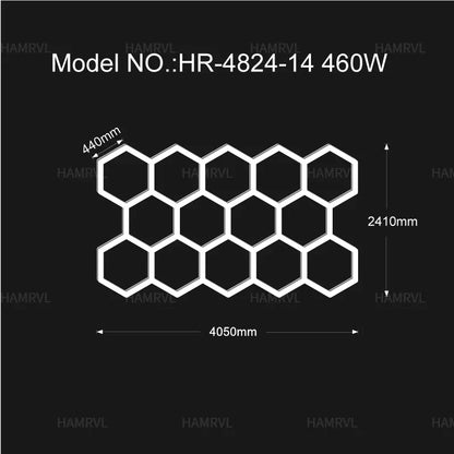 Garage Light Hexagon Lights Lamp 110V-240V Led Tube Honeycomb Ceiling Lighting for Auto Car Body Repair Led Workshop Cutomized