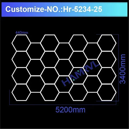 Garage Light Hexagon Lights Lamp 110V-240V Led Tube Honeycomb Ceiling Lighting for Auto Car Body Repair Led Workshop Cutomized