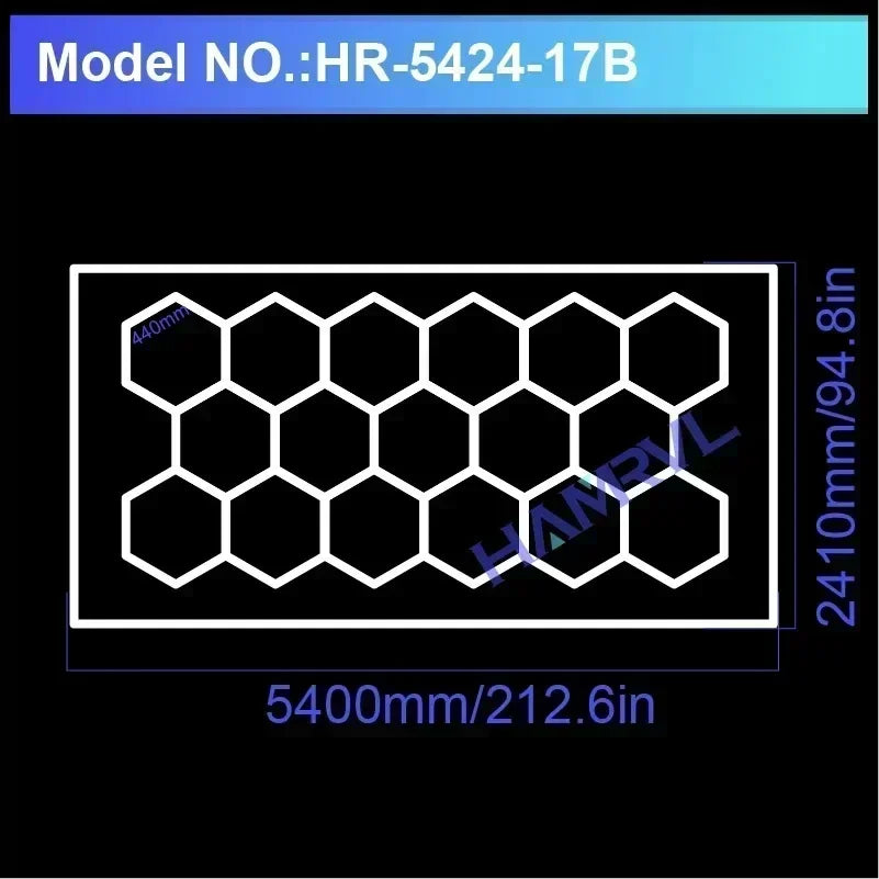 Garage Light Hexagon Lights Lamp 110V-240V Led Tube Honeycomb Ceiling Lighting for Auto Car Body Repair Led Workshop Cutomized