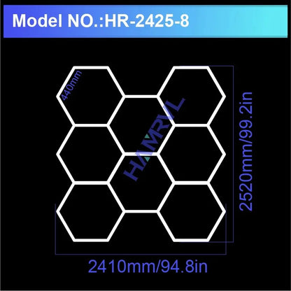 Garage Light Hexagon Lights Lamp 110V-240V Led Tube Honeycomb Ceiling Lighting for Auto Car Body Repair Led Workshop Cutomized