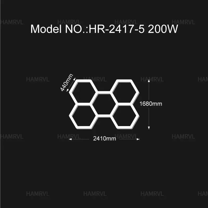 Garage Light Hexagon Lights Lamp 110V-240V Led Tube Honeycomb Ceiling Lighting for Auto Car Body Repair Led Workshop Cutomized
