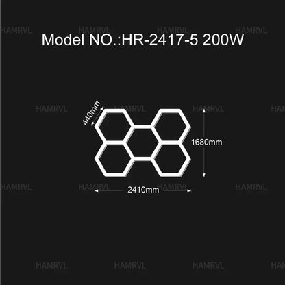 Garage Light Hexagon Lights Lamp 110V-240V Led Tube Honeycomb Ceiling Lighting for Auto Car Body Repair Led Workshop Cutomized