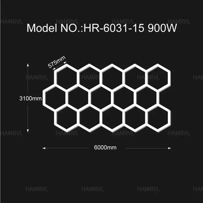 Garage Light Hexagon Lights Lamp 110V-240V Led Tube Honeycomb Ceiling Lighting for Auto Car Body Repair Led Workshop Cutomized
